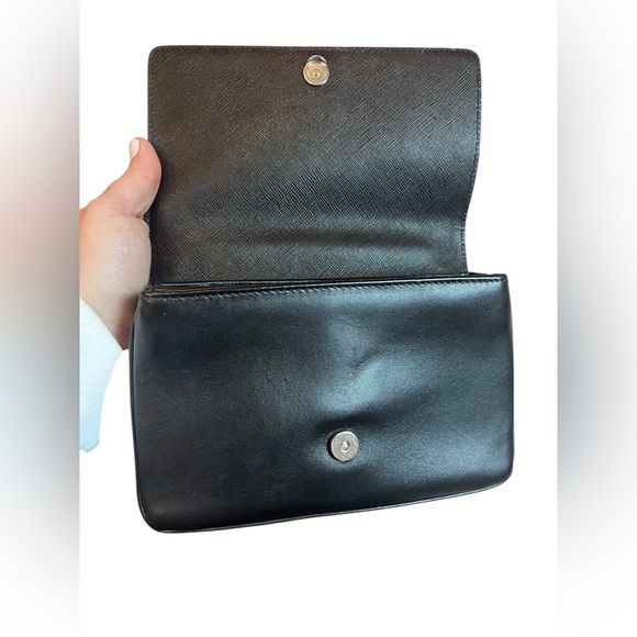 PRADA Saffiano Tessuto Nylon Chain Shoulder Bag Black - Picture 8 of 15